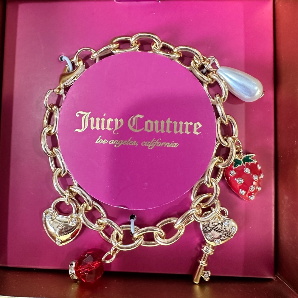 Juicy Couture Gold tone Charm Bracelet NEW IN BOX